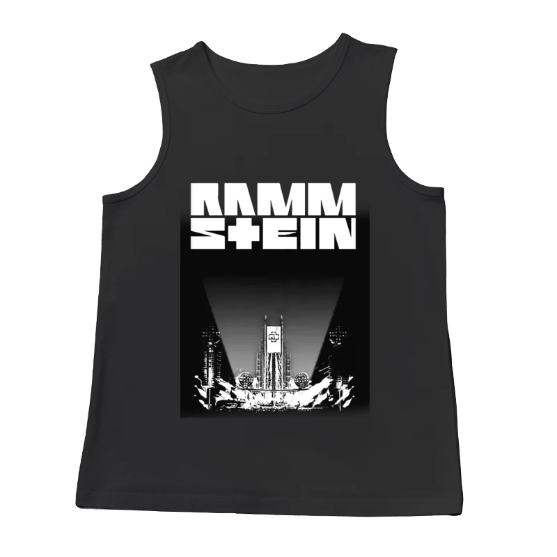 Rammstein Industrial Metal Concert Stage Design in Black and White Male Tank Top