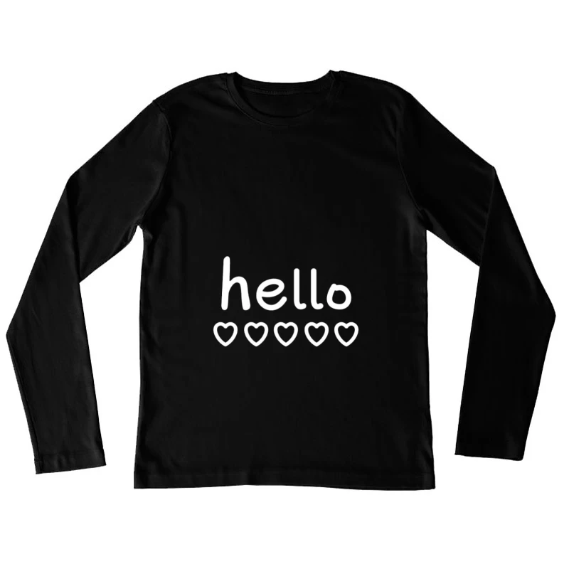 Bonjour avec des cœurs Femme Manches Longues T-Shirt