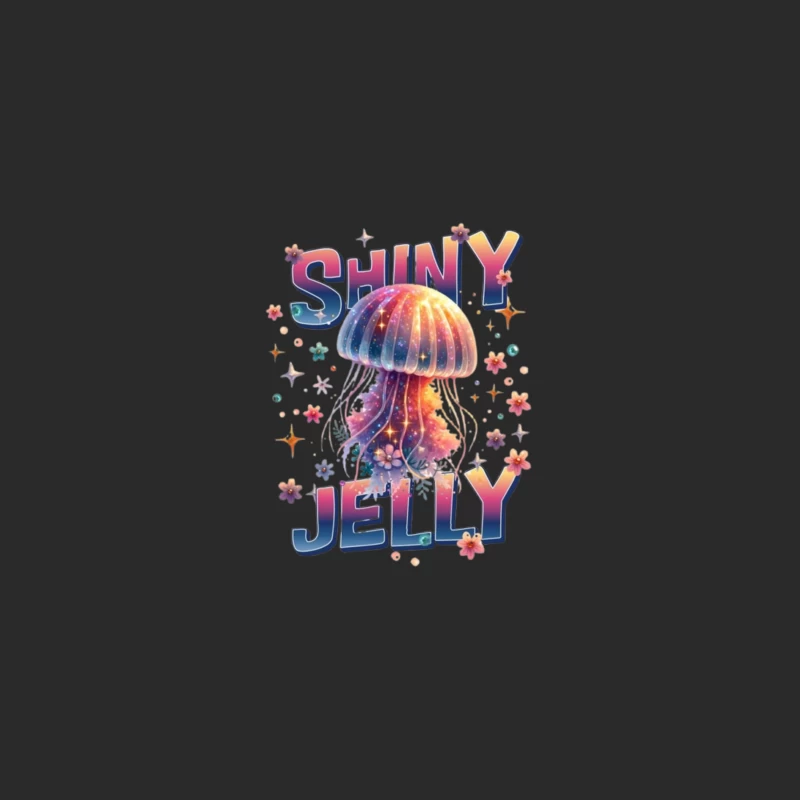 Shiny Jelly: Whimsical Watercolor Jellyfish Typography Art Baseball Cap