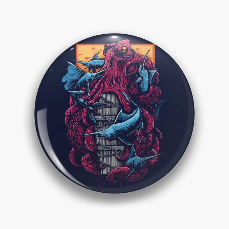 The Crimson Kraken vs. Blue Marlin Pin