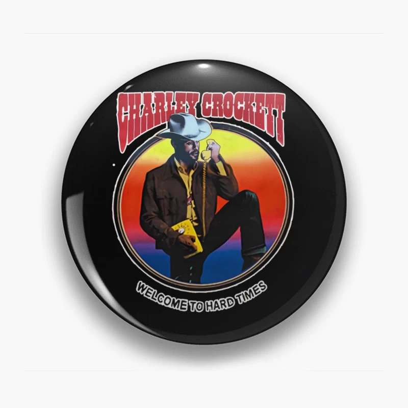 Vintage Country Western Blues Album Art - Welcome to Hard Times Pin