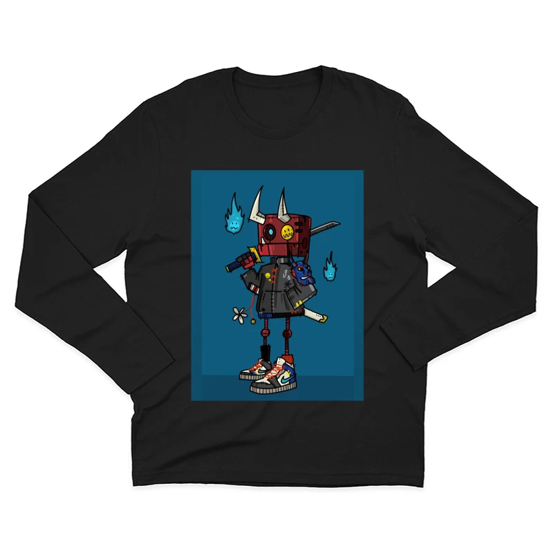 Stylish Robo Samurai Male Long Sleeve T-Shirt