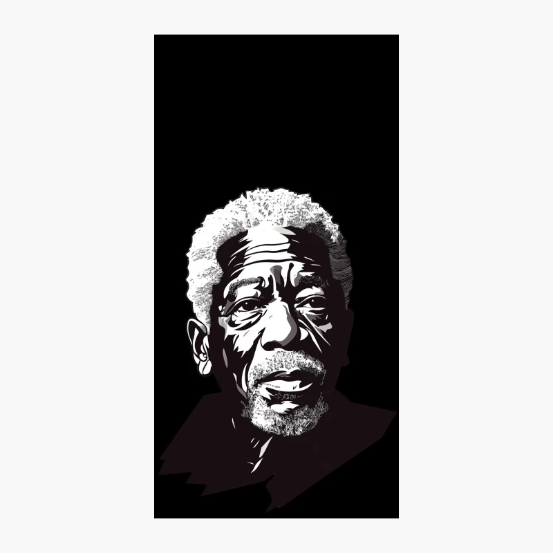 Expressive Black and White Portrait of Iconic Elderly Actor iPhone Case