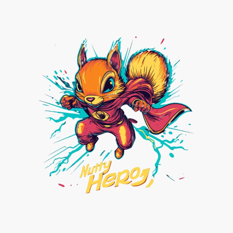 Vibrant Cartoon Squirrel Superhero: The Nutty Hero in Action Cotton Tote Bag