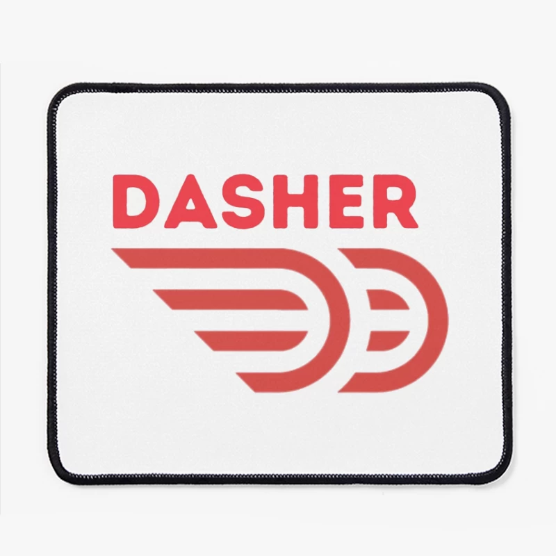 Red Minimalist Dasher Delivery Service Logo Mouse Pad