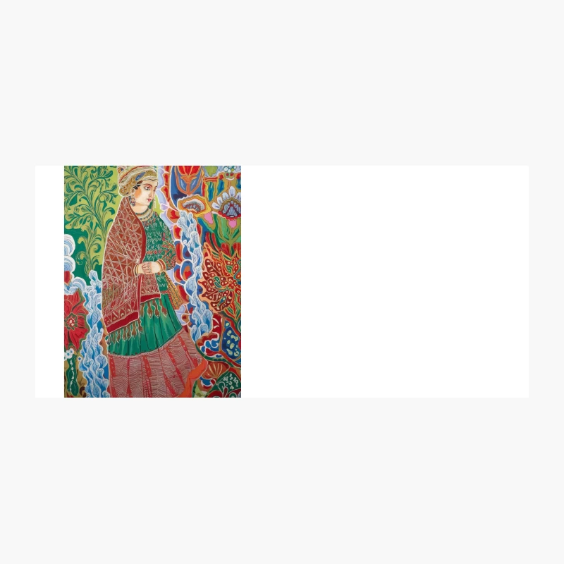 Vibrant Folk Art Painting of Traditional Figure in Ornate Setting Coffee Mug