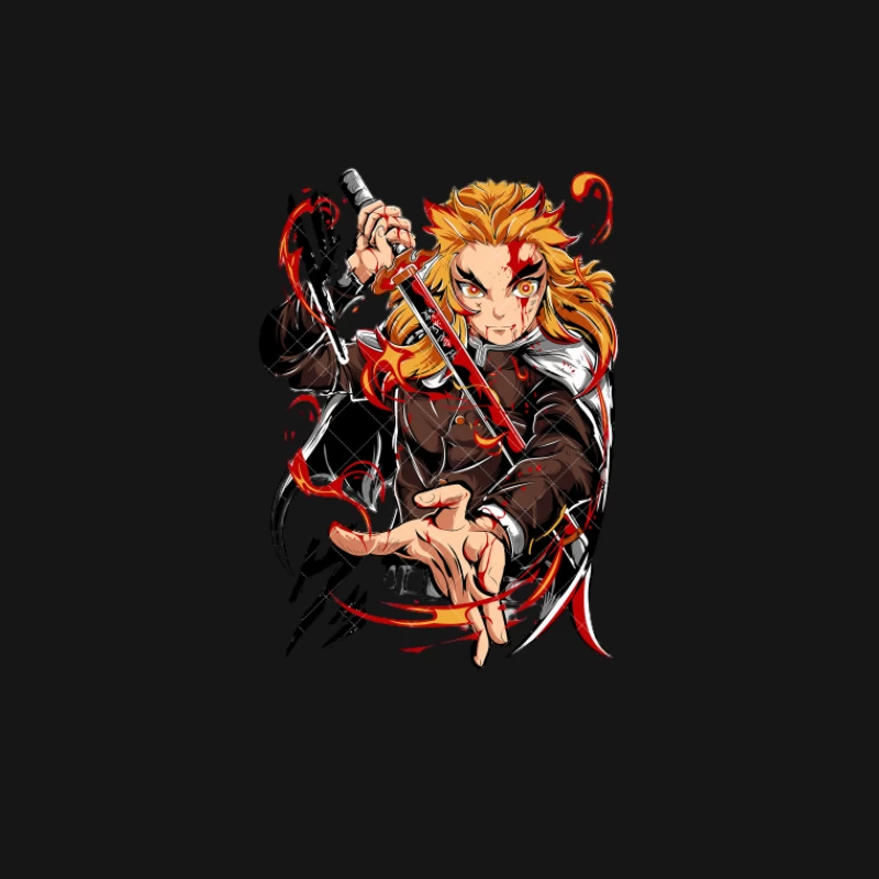 Feuriger Krieger mit Katana Damen T-Shirt