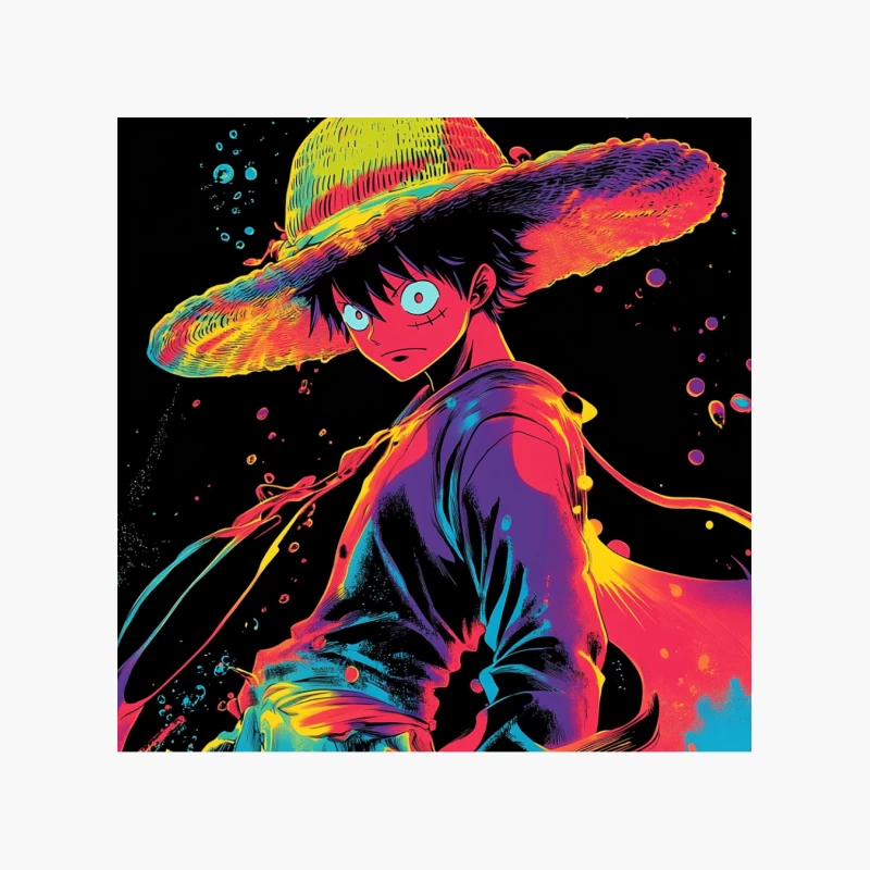 Psychedelic Anime Character in Vibrant Digital Art Cotton Tote Bag