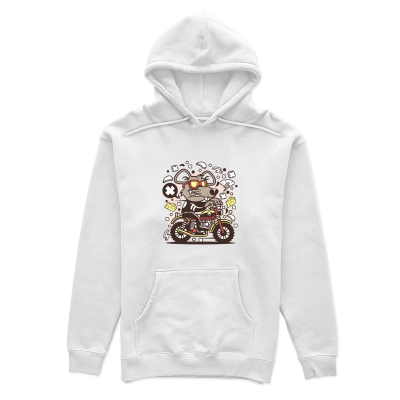 Souris sur moto avec fromage Femme Sweat à capuche