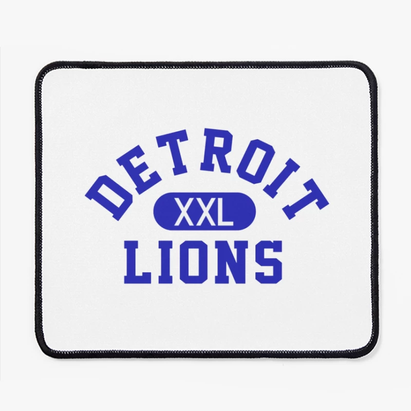 Detroit Lions XXL Sports Team Logo in Blue Typography Mouse Pad