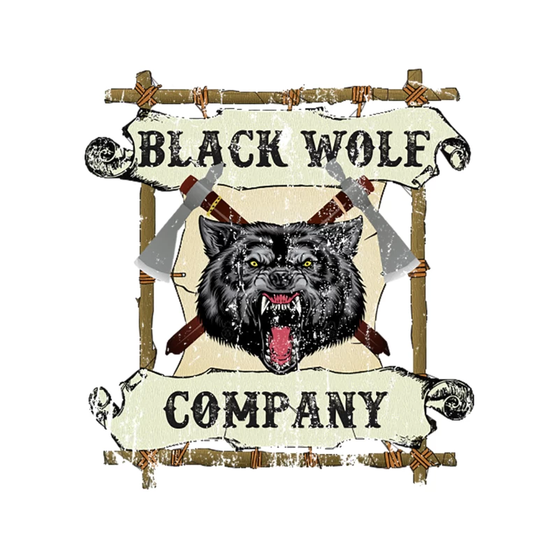 Black Wolf Company, distressed Tapestry