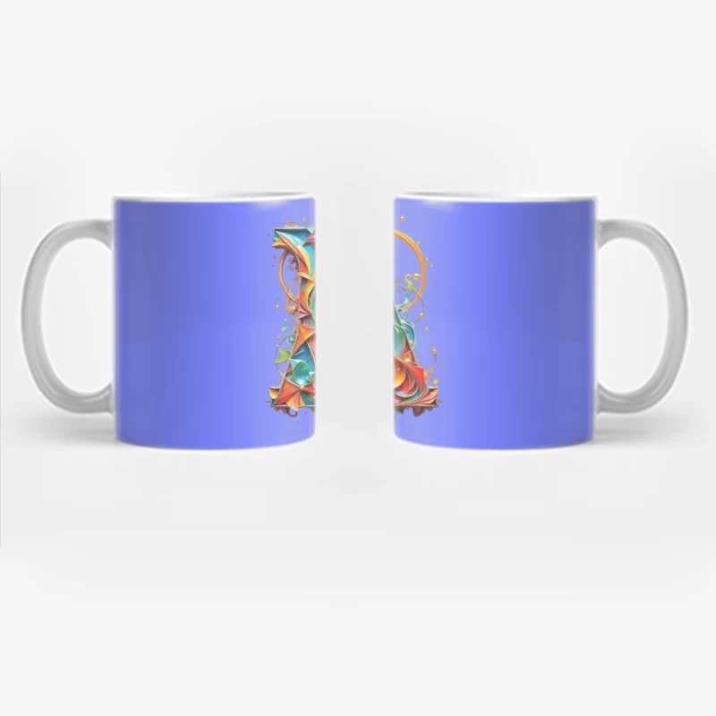 Vibrant Paper Quilled Letter A Typography Art Coffee Mug