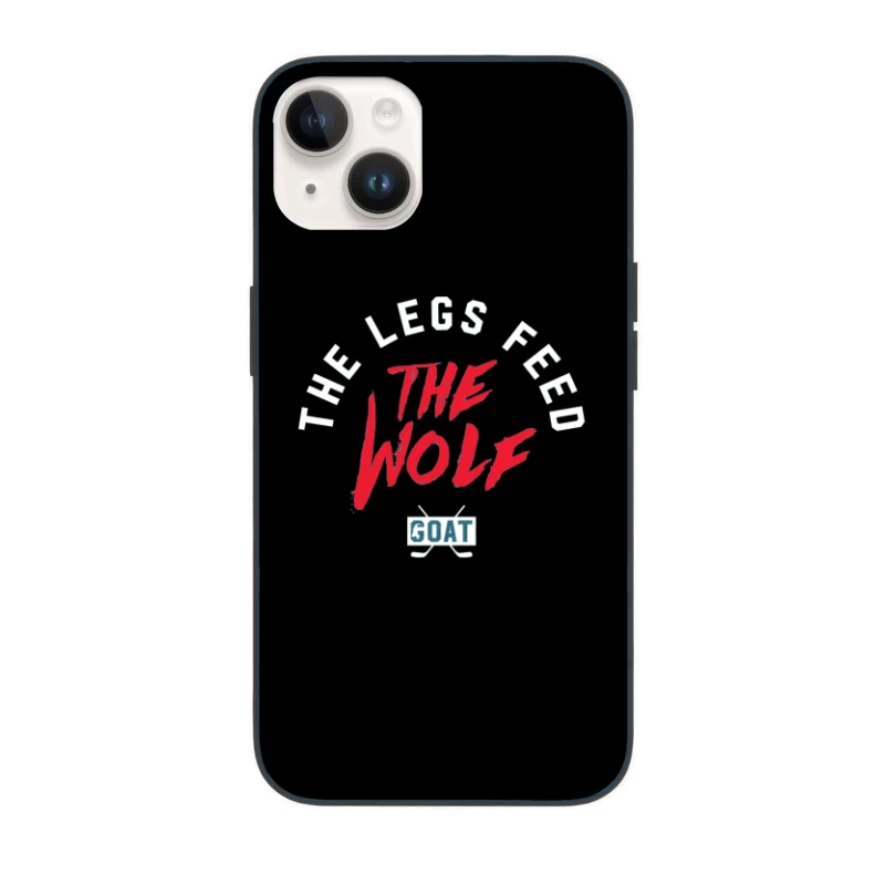 The Wolf and Goat Text Design with Minimalist Typography iPhone Case