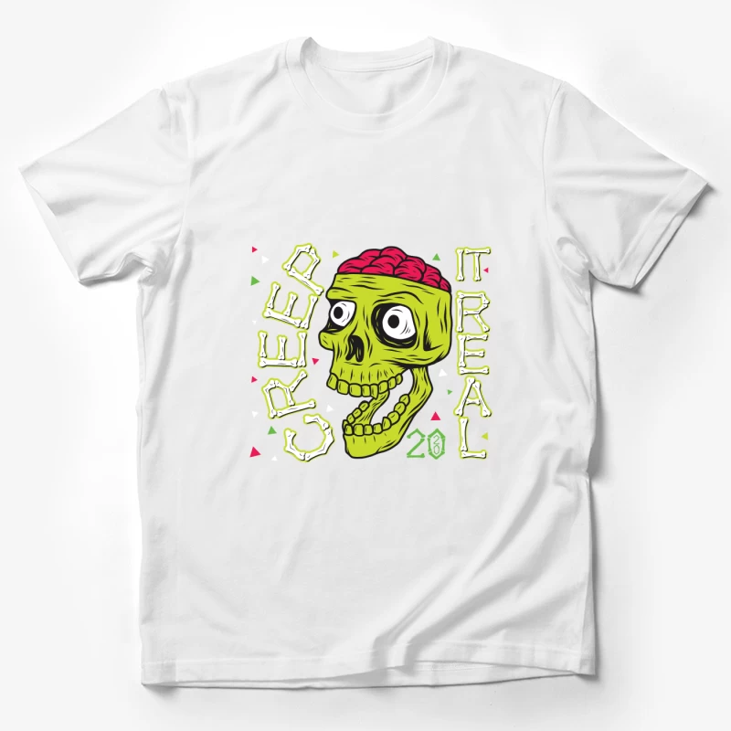 Colorful Zombie Skull Illustration Male T-Shirt