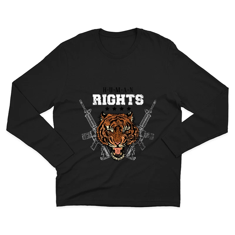 Tigre Sauvage avec Armes et Droits Homme Manches Longues T-Shirt