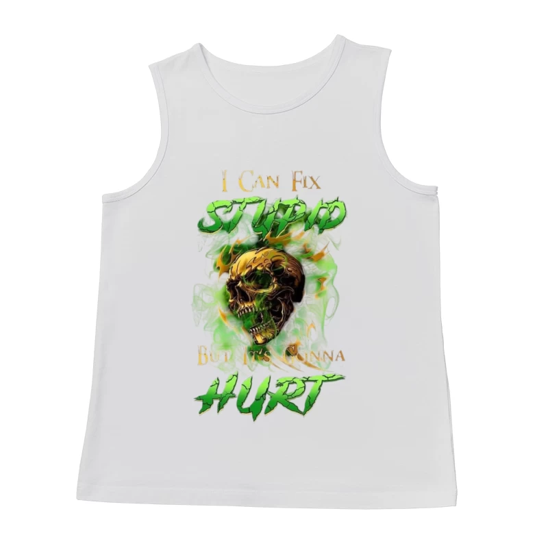 Edgy Motivational Skull Art Male Tank Top