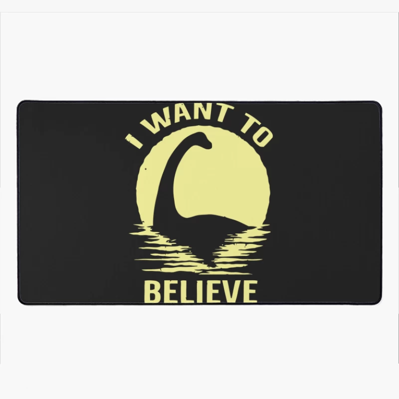 UFO Believer's Yellow Graphic Inspired by X-Files Desk Mat
