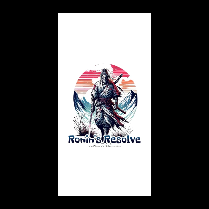 Lone Ronin's Resolve Against Mountain Sunset iPhone Case