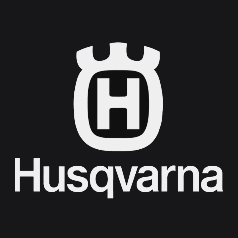 Husqvarna Brand Logo in Black and White Male Pullover Hoodie