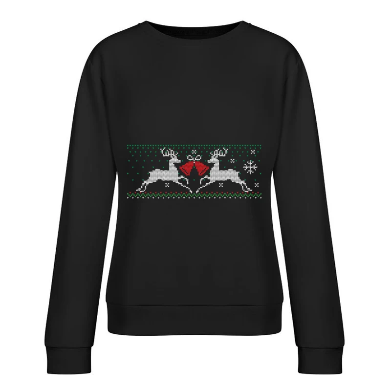 Pull de Noël avec rennes et cloches Femme Sweat-shirt à enfiler