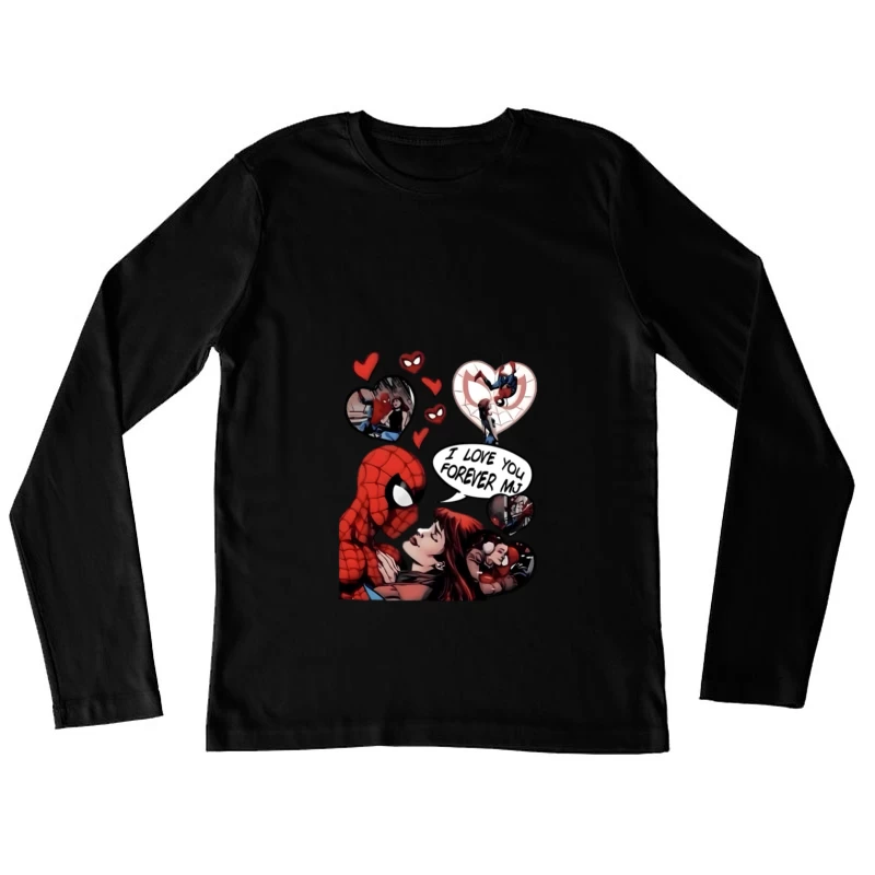 Amour entre Spider-Man et MJ dans les Comics Femme Manches Longues T-Shirt