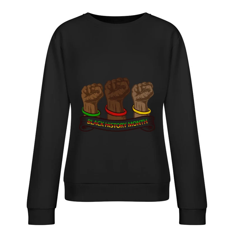 Schwarze Geschichte Monat - Erhobene Fäuste Symbol Damen Pullover Sweatshirt