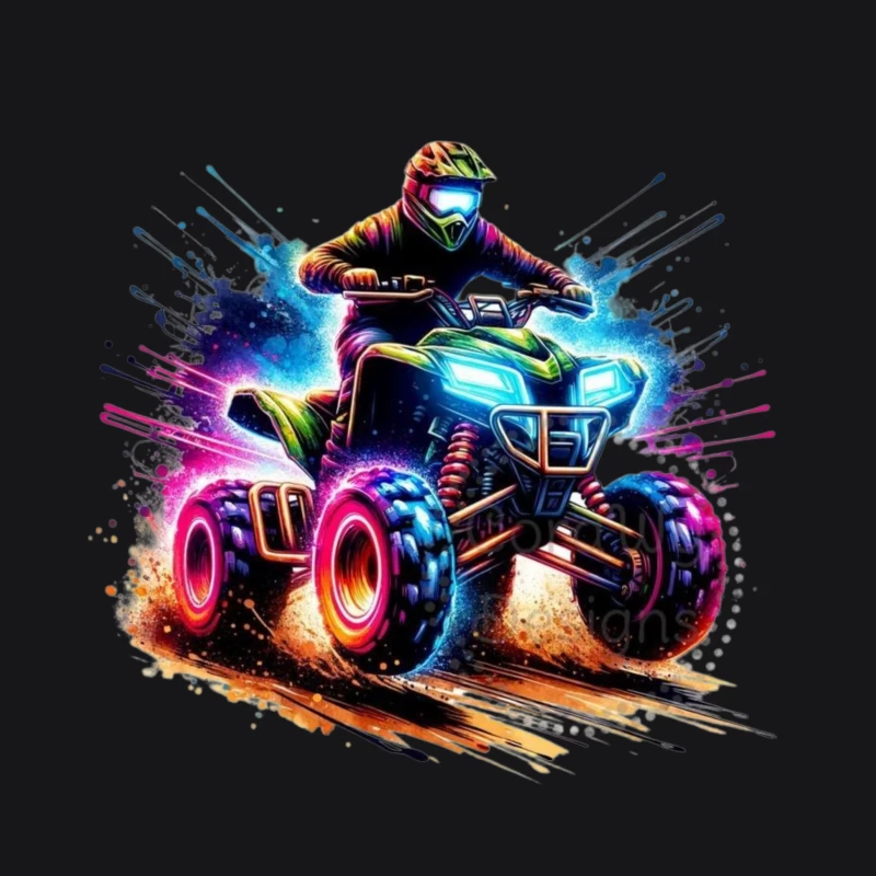 Exciting ATV Rider in Action Male Pullover Hoodie