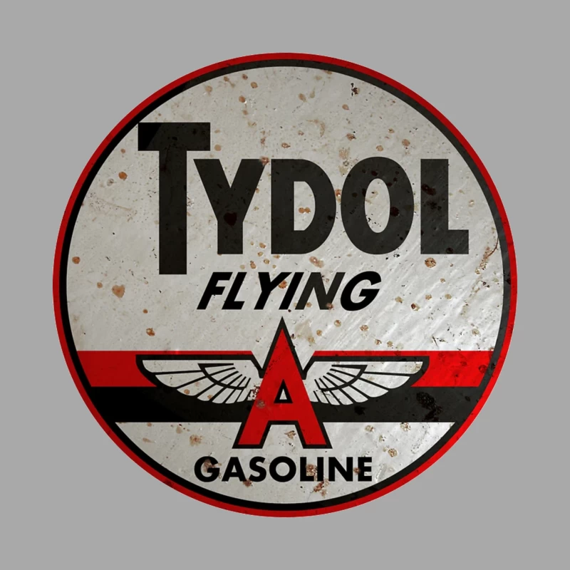 Vintage Tydol Flying A Gasoline Station Logo Sign Male Pullover Hoodie