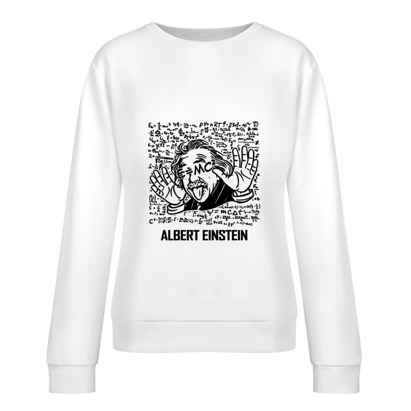 Albert Einstein Illustration mit Text Damen Pullover Sweatshirt