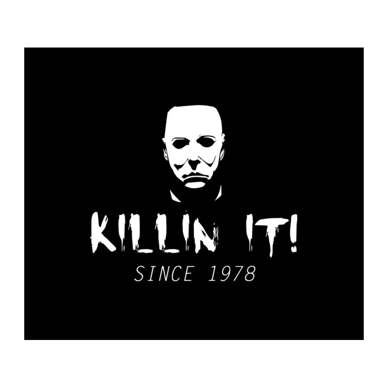 Minimalist Sketch: Face and "Killin It Since 1978" Text Tapestry