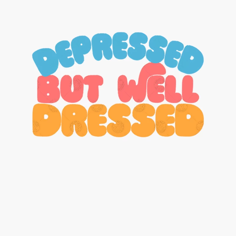Depressed but well dressed - retro typography design Cotton Tote Bag