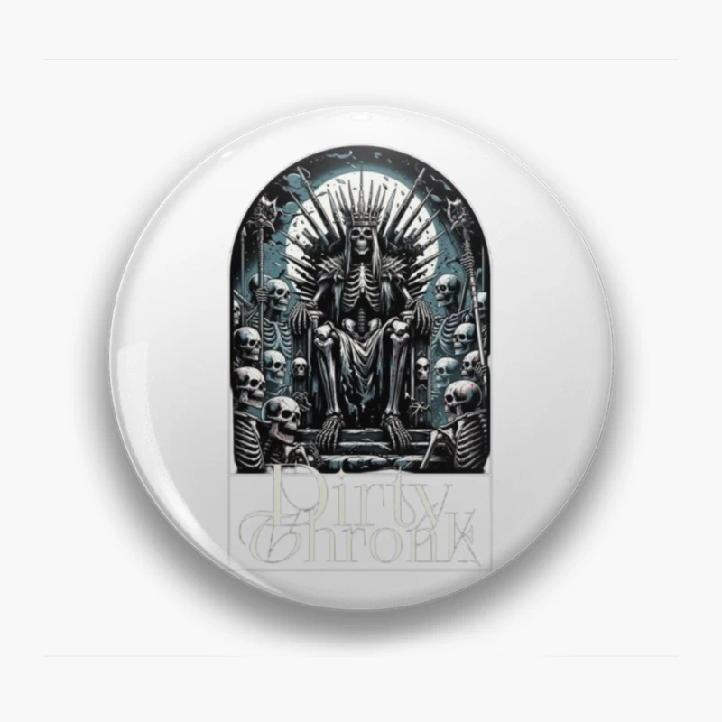 Gothic Skeleton King on Skull Throne Pin