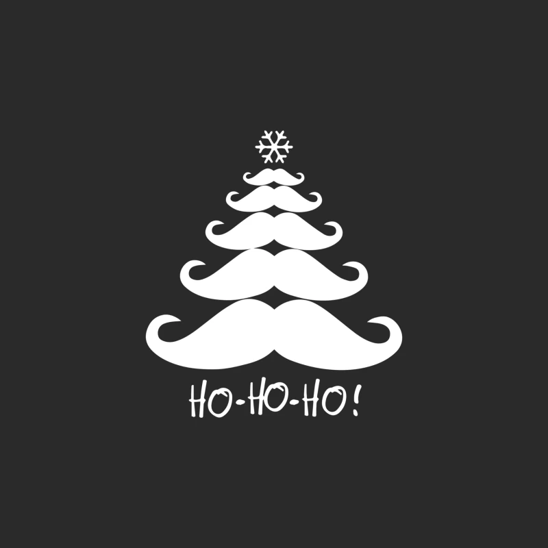 Moustache Christmas Tree Ho Ho Ho Snowflake Baseball Cap