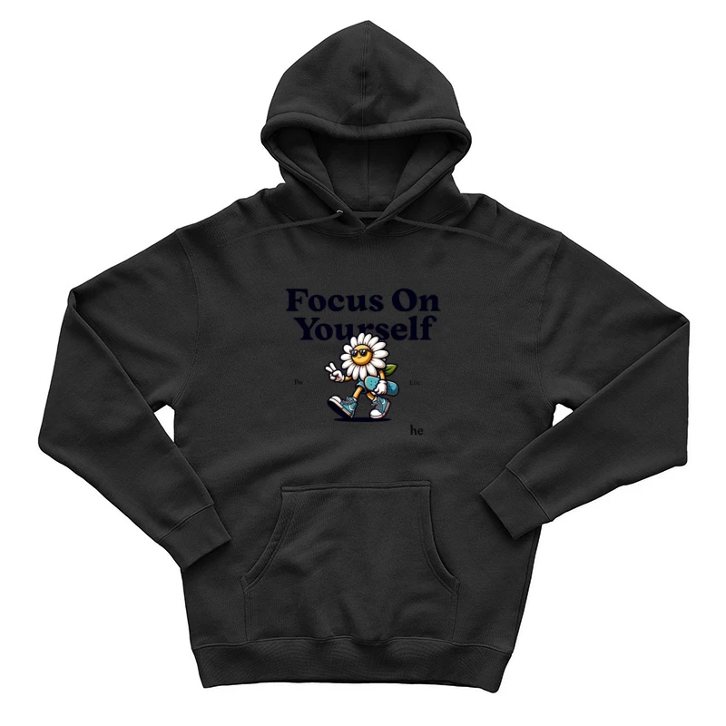 Fokussiere dich auf dich selbst mit Blumen und Skateboard Herren Pullover Hoodie