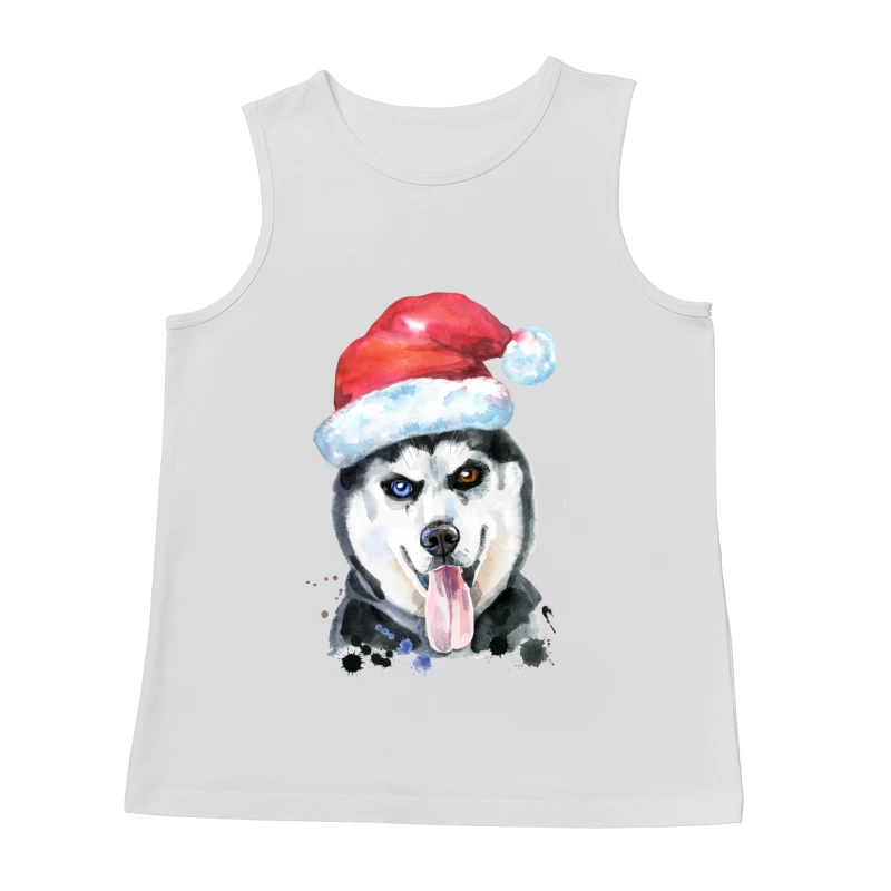 Husky de Noël avec Chapeau Santa Homme Débardeur