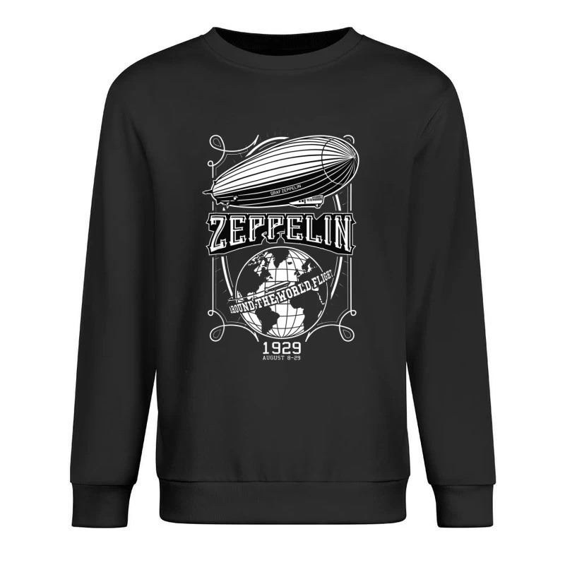 Vintage 1929 Zeppelin Airship Concert Promotional Design Male Pullover Sweatshirt