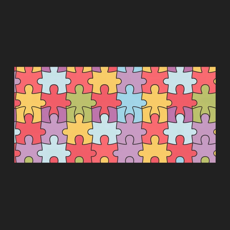 Colorful Interlocking Puzzle Pieces Pattern Bucket Hat