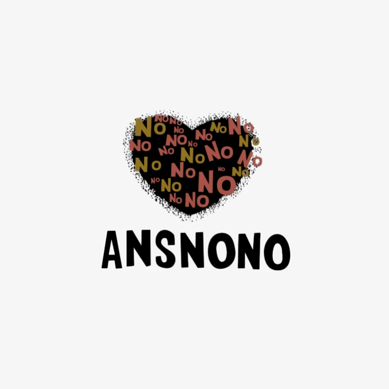 Design artistique avec cœur de 'Non' Homme Manches Longues T-Shirt