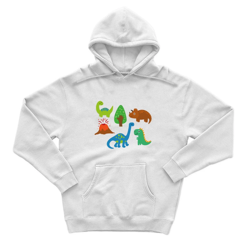 Colorés dinosaures et volcan Homme Sweat à capuche