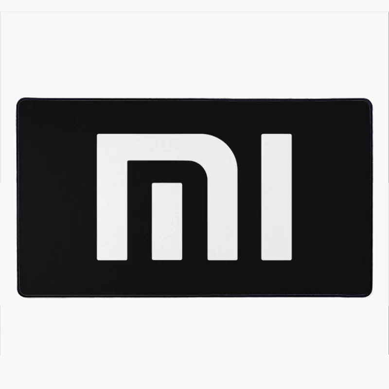 Minimalist Xiaomi Logo Design in Gray Desk Mat