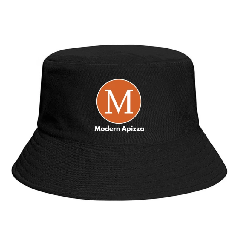 Modern Minimalist Orange Circle M Logo for Apizza Restaurant Bucket Hat