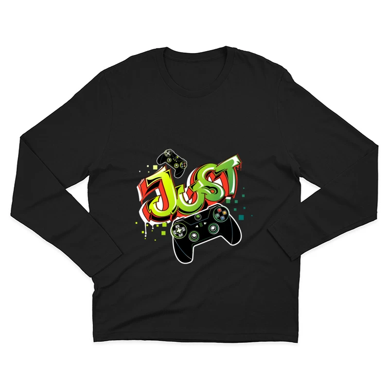 Buntes Gaming-Controller-Design Herren Langarm T-Shirt