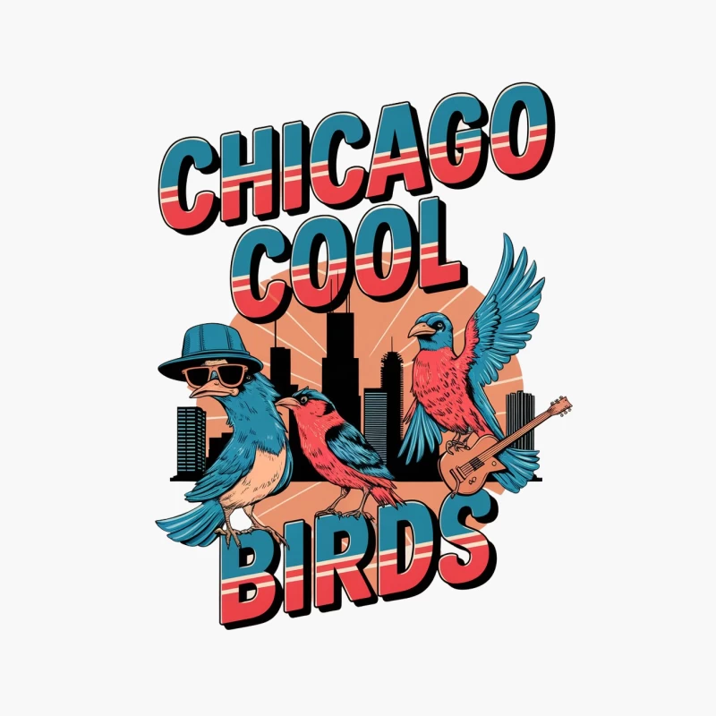Cool Chicago Birds: Urban Illustration with Musical Flair Cotton Tote Bag