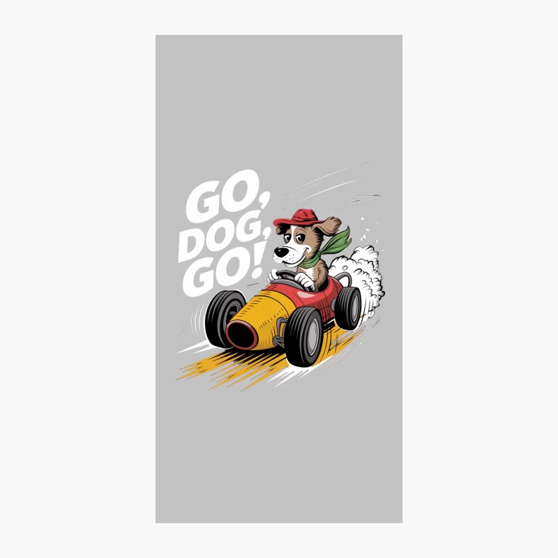 Cartoon Dog Racing in Vintage Style Race Car iPhone Case