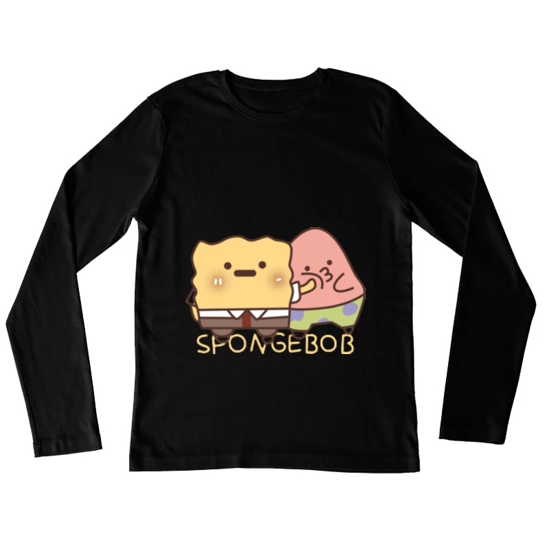 Kawaii SpongeBob und Patrick Illustration Damen Langarm T-Shirt