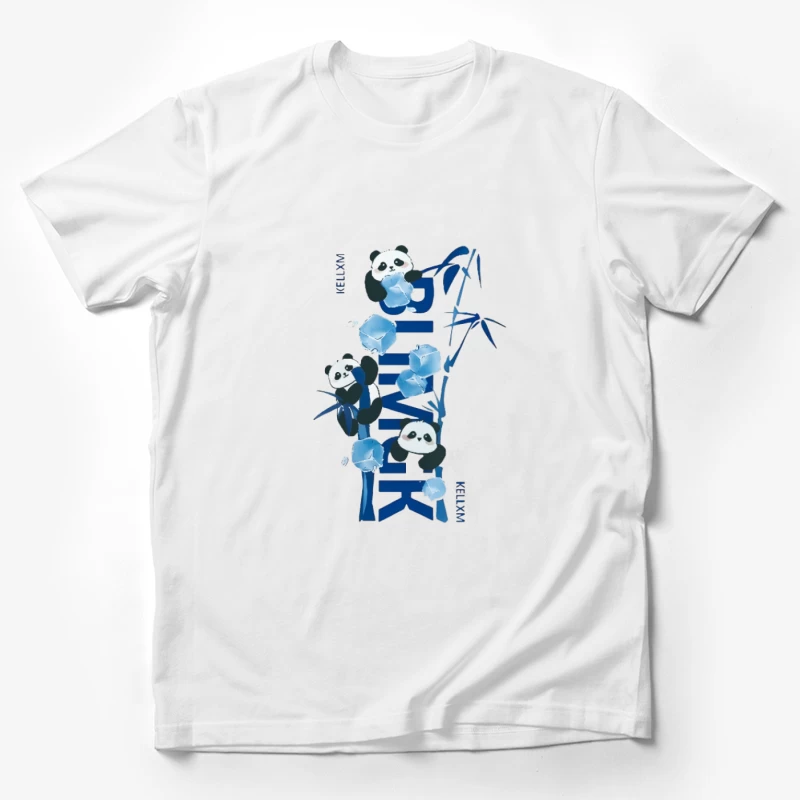 Panda con arte di bambù blu Maglietta Uomo