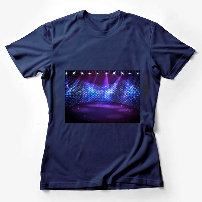 Illuminated Stage with Disco Lights for Nightclub Performance Female T-Shirt