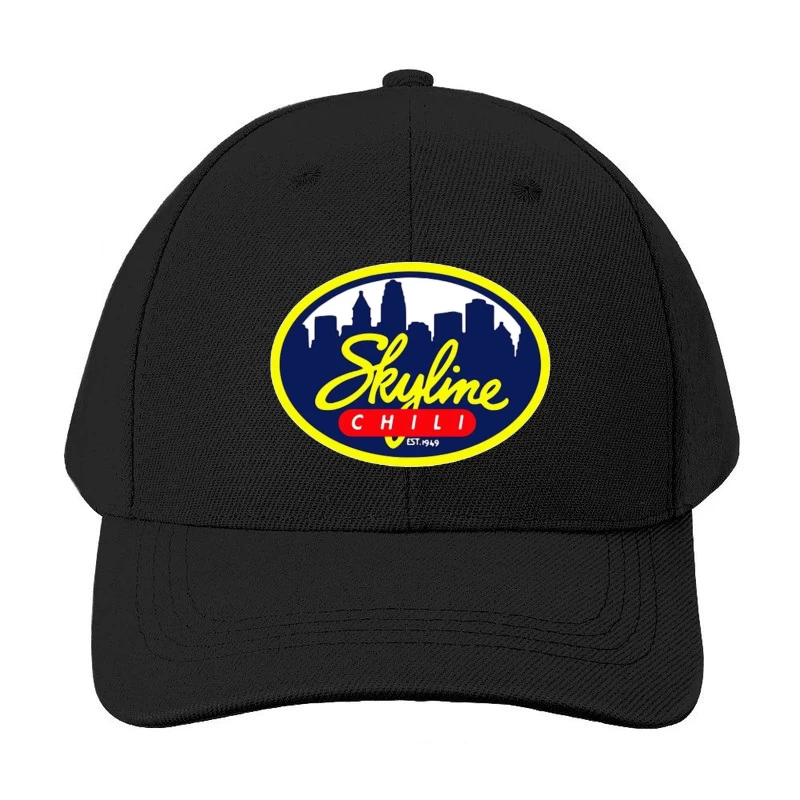 Skyline Chili Restaurant Brand Logo with Cincinnati Cityscape Baseball Cap