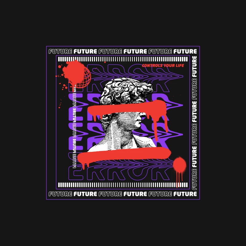 Futuristische David-Fehlerkunst Herren Langarm T-Shirt