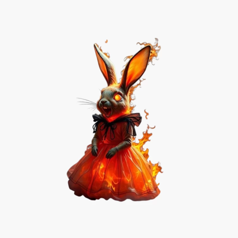 Fiery Rabbit in a Dress Cotton Tote Bag